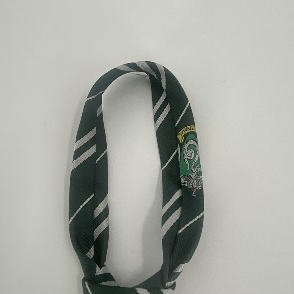 Harry Potter Slytherin Neck Tie Costume Dress Up Accessory Cos-Play Wizard Green - Picture 4 of 5